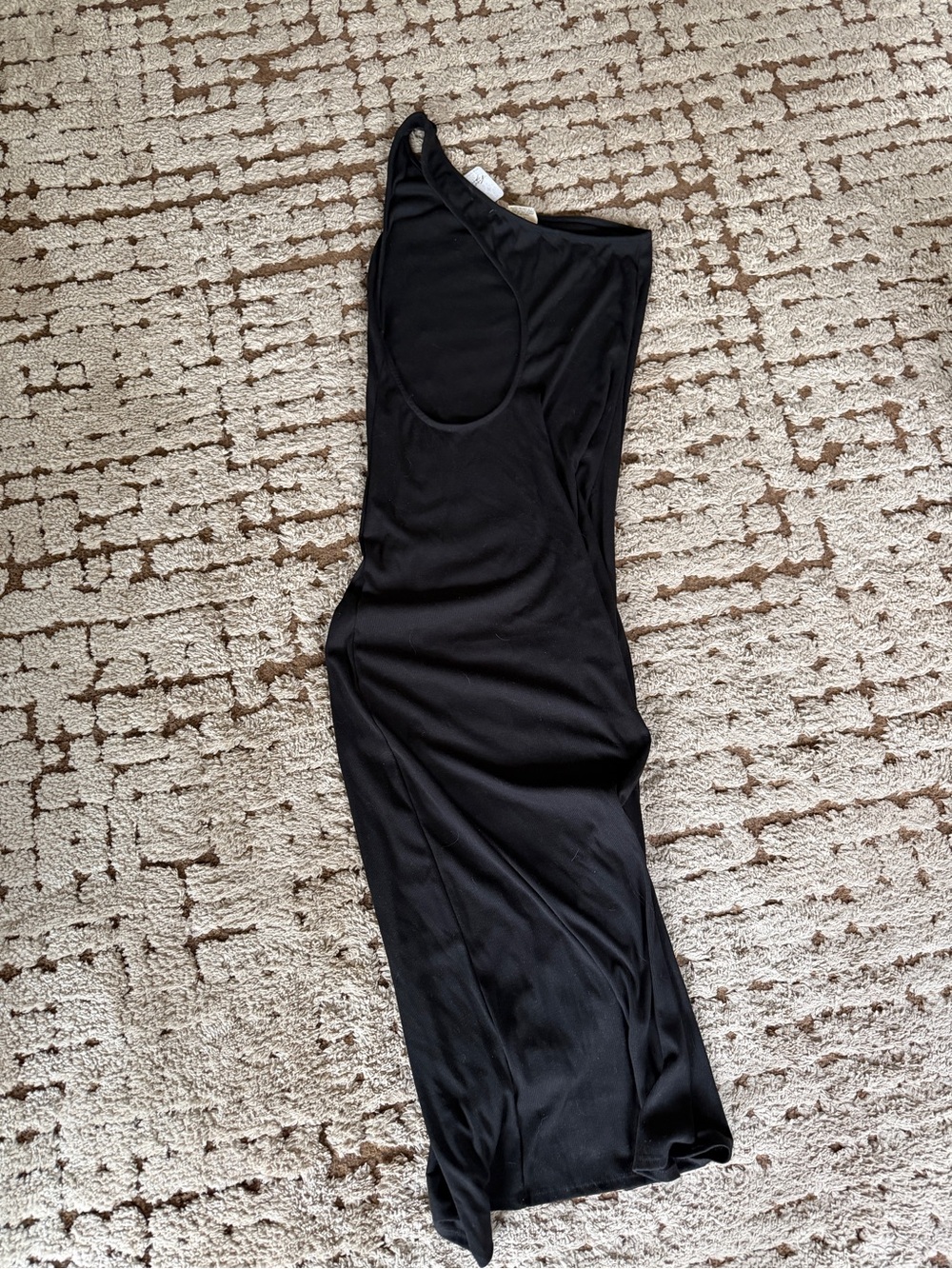 Free People Electric Black Saturday Night One-Shoulder Midi Dress - Picture 4 of 6
